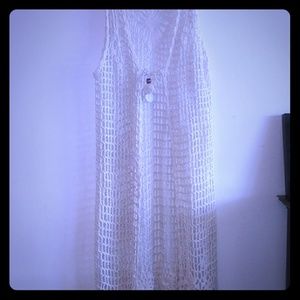 Beautiful,trendy crochet sleeveless duster